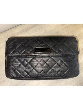 Marc By Marc Jacobs Luxury Black Quilted Leather Pouch